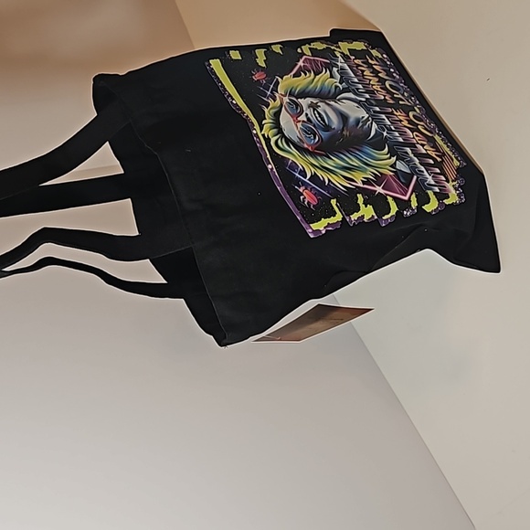 Skull Tote Bag Halloween Goth Reusable Cotton Canvas Purse - Picture 11 of 17